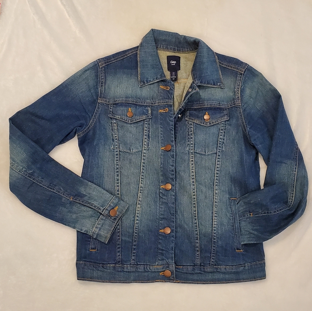 Womens GAP Blue Jean Jacket Size Small